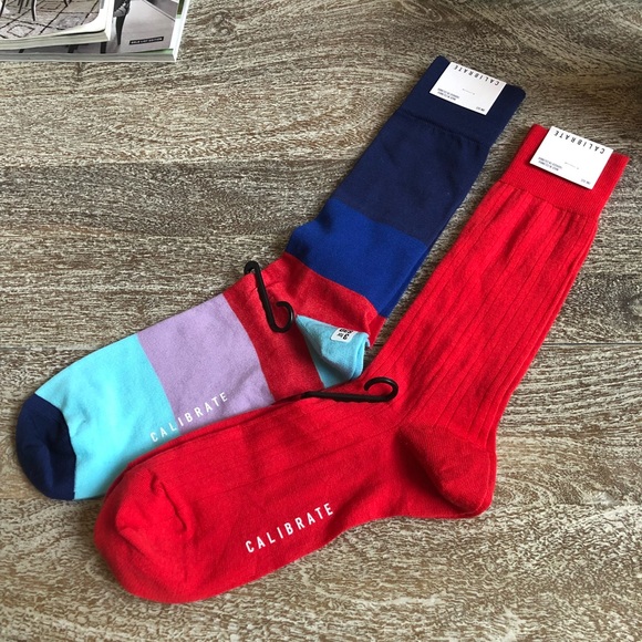 Calibrate Other - Men’s Calibrate 2 Piece Sock Bundle In Stripy Red